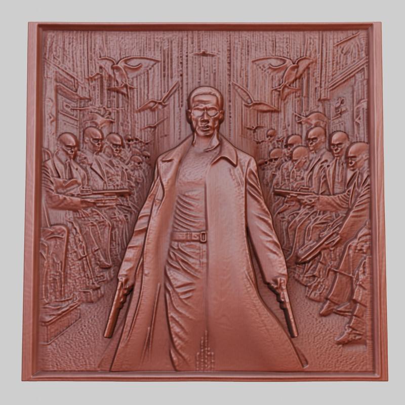 The Matrix 3d printer relief medallion obj stl