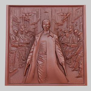 The Matrix 3d printer relief medallion obj stl