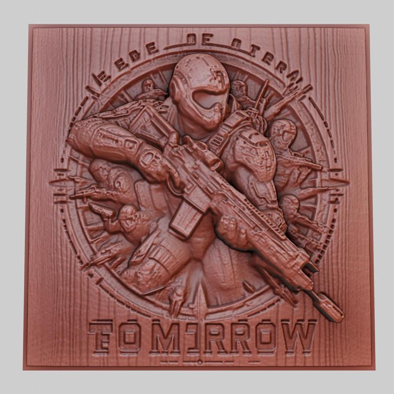 Edge of Tomorrow 3d printer relief medallion obj stl