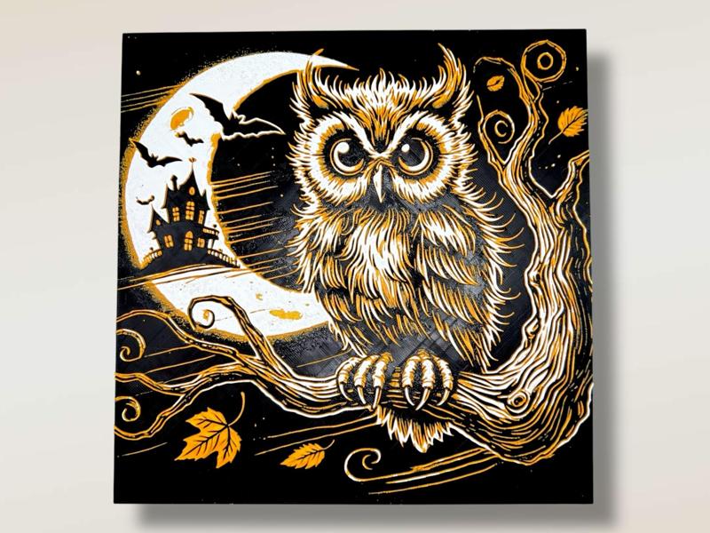 “Moonlit Watcher” – Owl 1 Hueforge