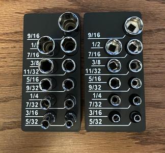 (7 set variations) Imperial 1/4" Drive Socket Holders, Gridfinity