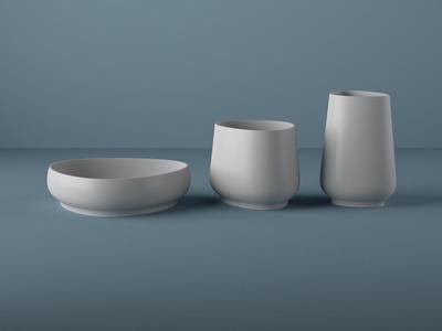Simple Cups and Bowl Set