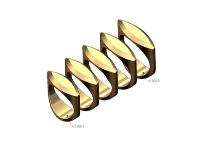 Chamfred eye shaped signet ring US sizes 5to9 3D print model