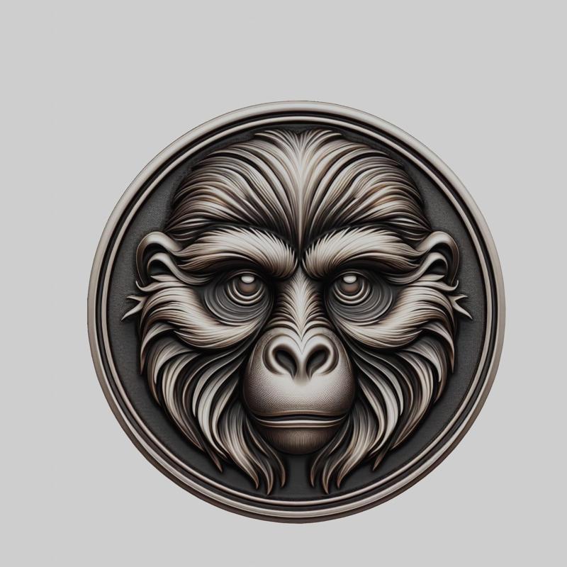 Gibbon Animal Head Gibbon Animal Medallion for CNC Router Laser & 3D Printer
