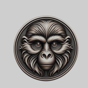 Gibbon Animal Head Gibbon Animal Medallion for CNC Router Laser & 3D Printer