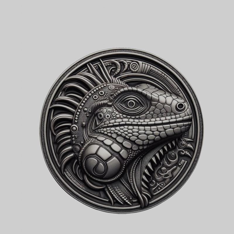 Iguana Animal Head Iguana Animal Medallion for CNC Router Laser & 3D Printer