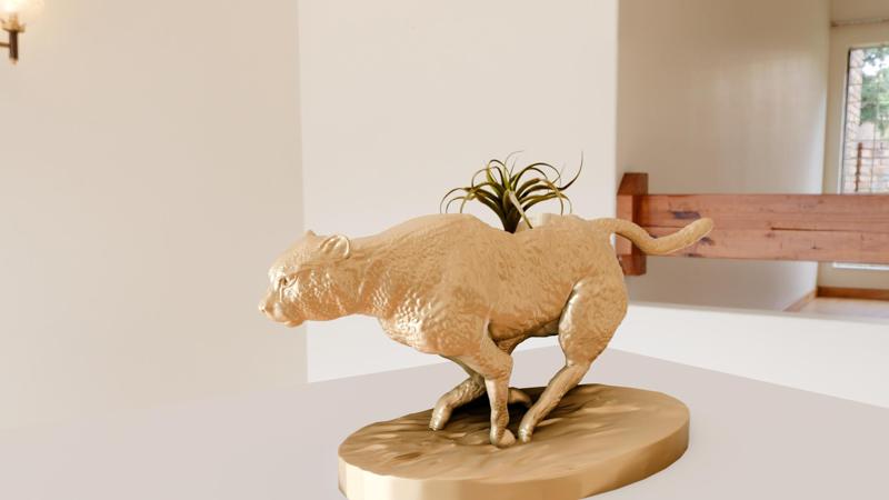 Cheetah run planter pot flower vase stl