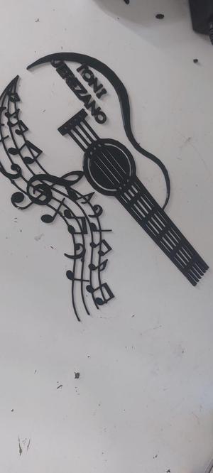 guitar picture with music notes