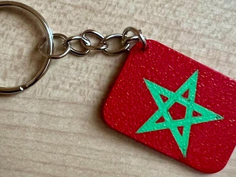 Morocco flag key chain
