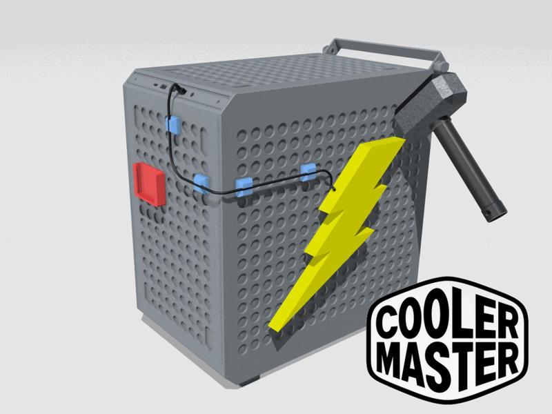 Lightning Bolt Light Box and Thor’s Hammer for Cooler Master QUBE 500