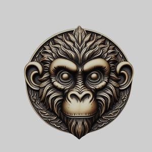 Monkey Animal Head Monkey Animal Medallion for CNC Router Laser & 3D Printer