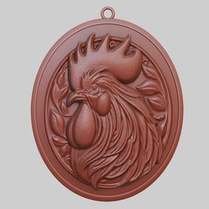 Rooster Animal Pendant Rooster Animal Necklace for CNC Router Laser & 3D Printer