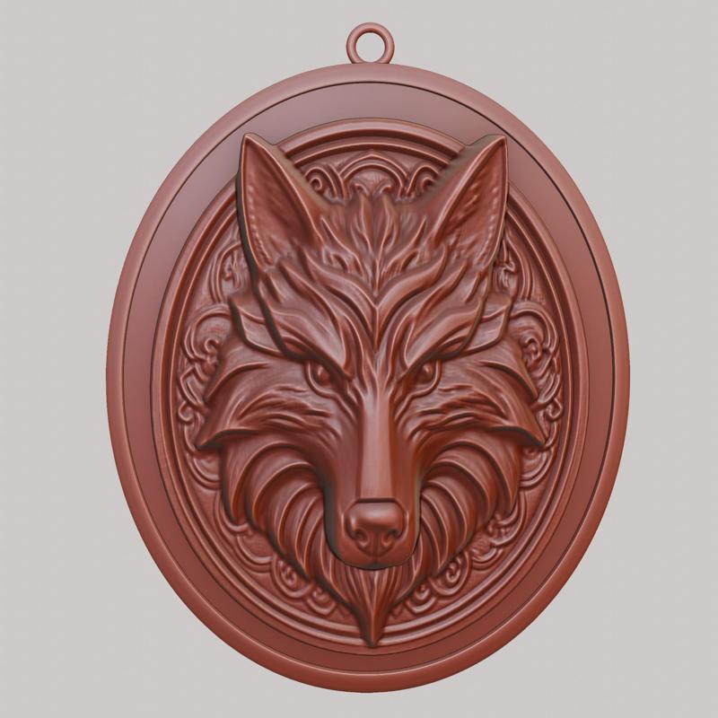 Wolf Animal Necklace Wolf Animal Pendant for CNC Router Laser & 3D Printer