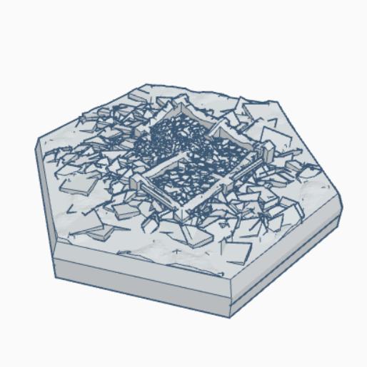 Gothic Destroyed Building 3 Hex Map Scale