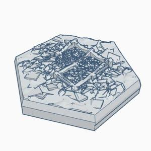 Gothic Destroyed Building 3 Hex Map Scale
