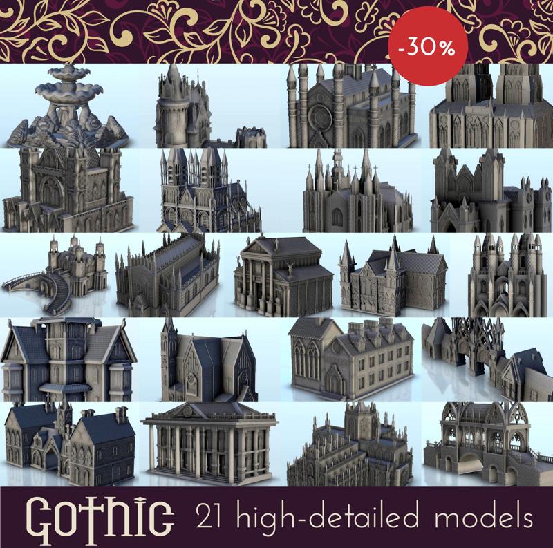Gothic pack - Middle Age SAGA Medieval Fantasy Building Tabletop