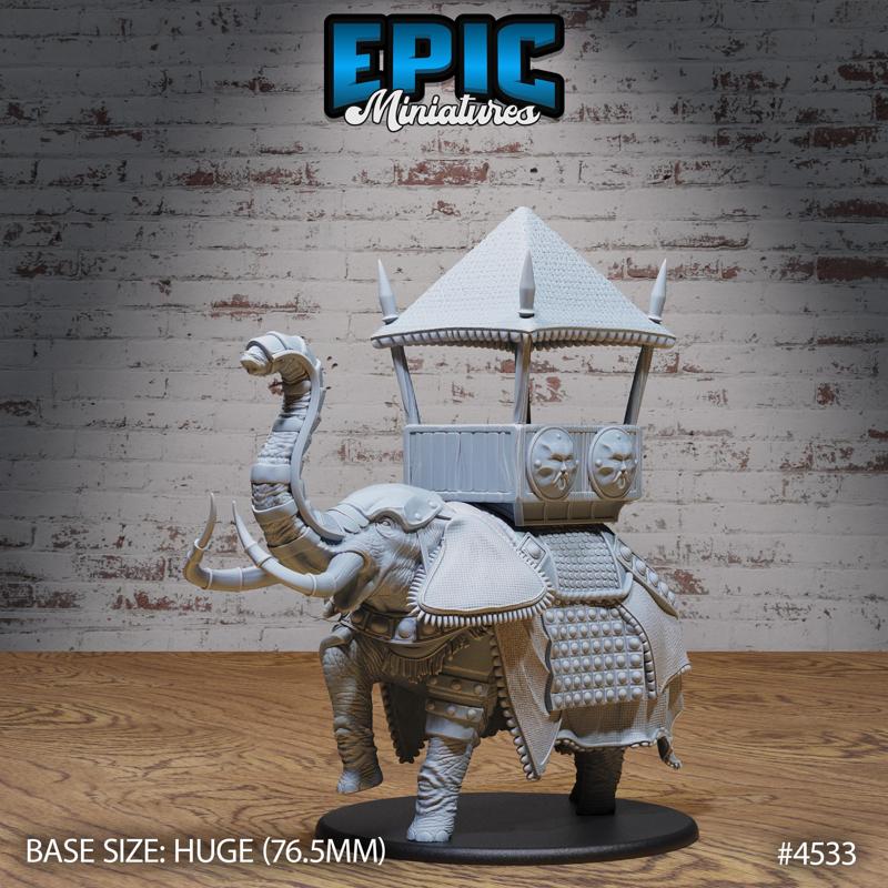 Safari Elephant War Mount ‧ DnD Miniature ‧ Tabletop Miniatures ‧ Gaming Monster ‧ 3D Model ‧ RPG ‧ DnDminis ‧ STL FILE
