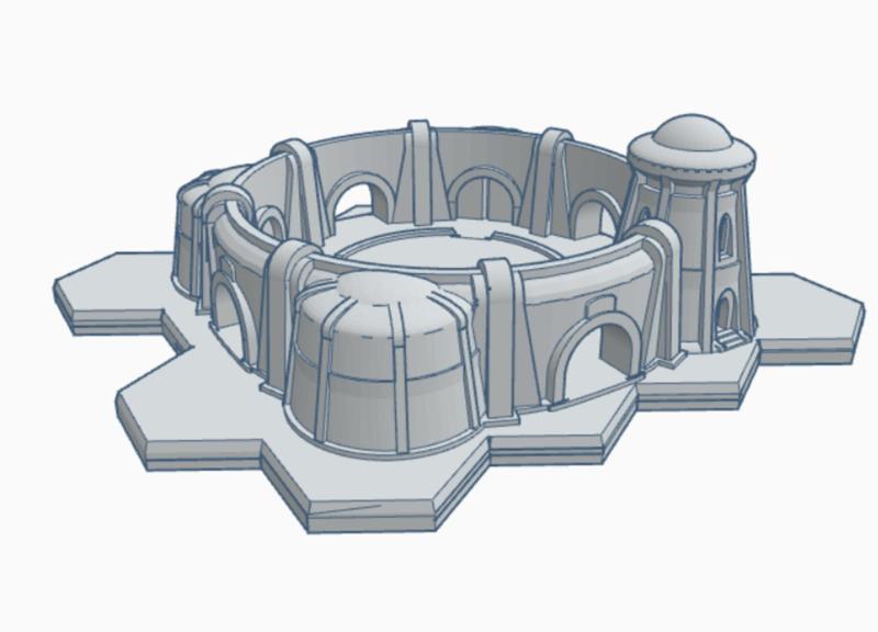 Desert World Landing Bay with Hex Base DWHB003