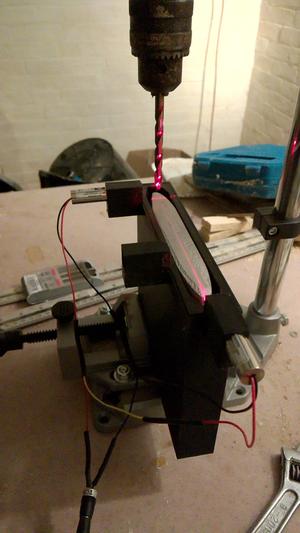 Laser alignment tool for a pillar or ordinary drill.