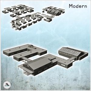 Large modern school complex "Aldermans school" with multiple buildings  - Cold Era Modern Warfare Conflict World War 3