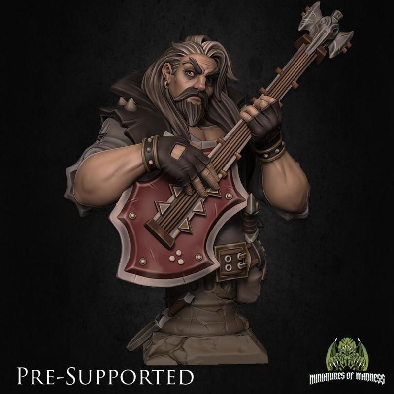 Magnus The Outsider Bard Bust [PRE-SUPPORTED] Human Musician