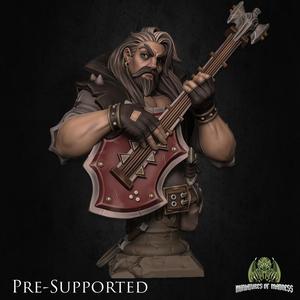 Magnus The Outsider Bard Bust [PRE-SUPPORTED] Human Musician