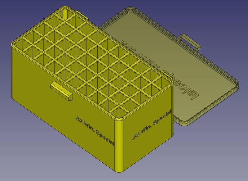 .32 Winchester Special, Head Up, Snug Snap Latch Modular Ammo Box