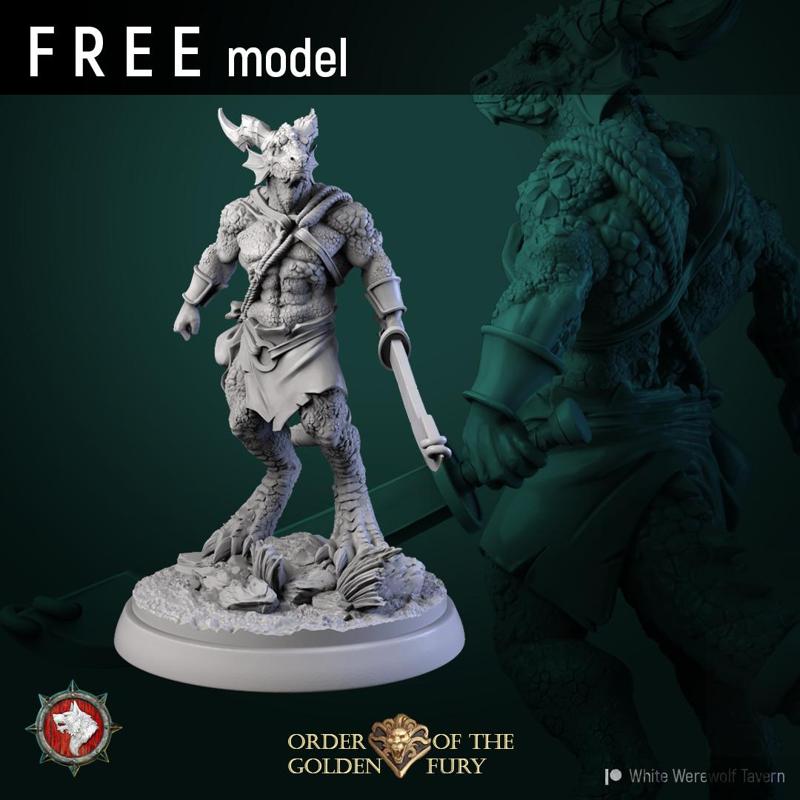 Kobold warrior - FREE STL miniature pre-supported