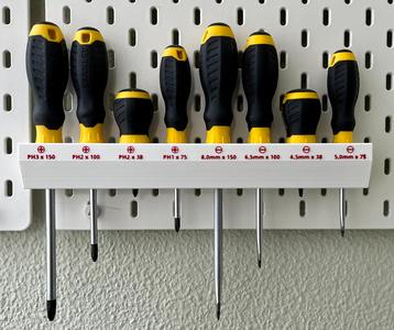 Ikea SKADIS Support for big Stanley screwdrivers