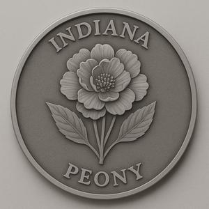 indiana state flower peony coin token wall art
