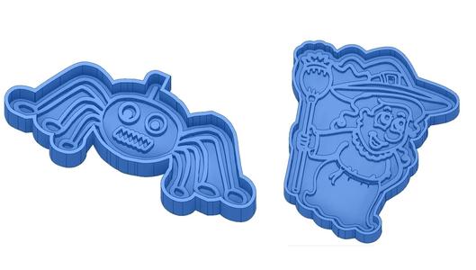 Biscuit Moulds - Halloween - Witch - Pumpkin - Ghost - Spider - Bat - Cookie Cutter - Cookie cutter