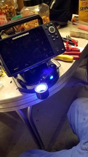hummingbird fish finder arm for a uv light