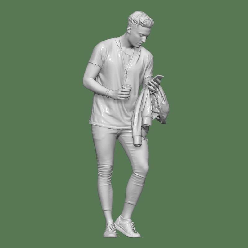 MAN WITH MOBILE PEOPLE CHARACTER DIORAMA