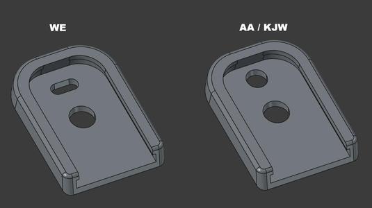Airsoft Glock/AAP-01 Magazeen Feet for WE and AA/KJW Type mags