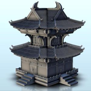 Asian tower with floor 21 - Asia Terrain Clash of Katanas Tabletop RPG terrain China Korea WW2