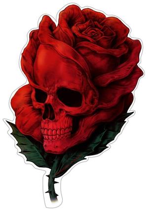 Totenkopf mit Rosen