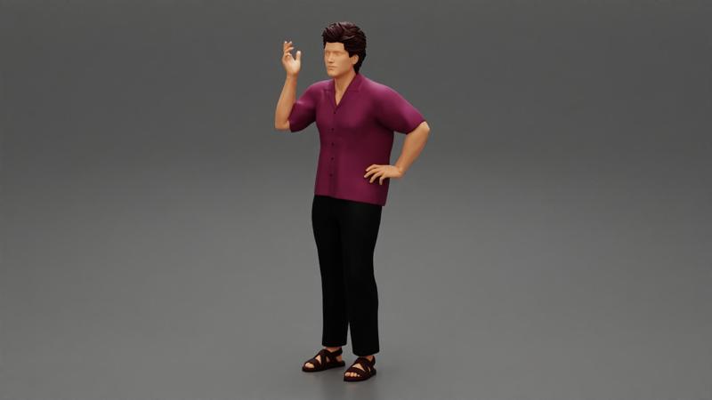Man in a shirt and pants posing