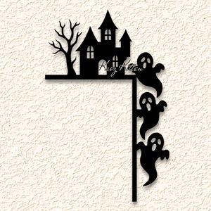 haunted house halloween ghost door topper wall art home decor
