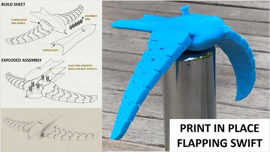 (Mostly) Print in place flapping swift
