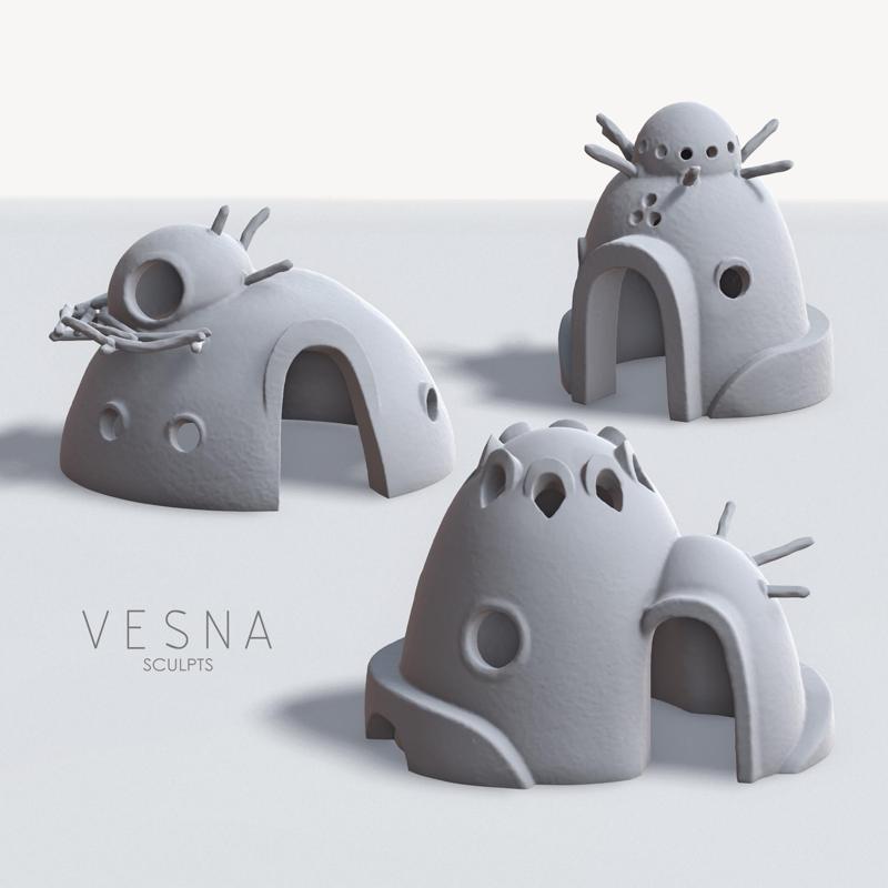 DESERT VILLAGE - SIMPLE SAND HUTS