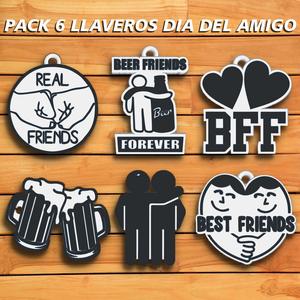 PACK 6 KEY RINGS "FRIEND'S DAY" - KEY CHAIN - FRIEND