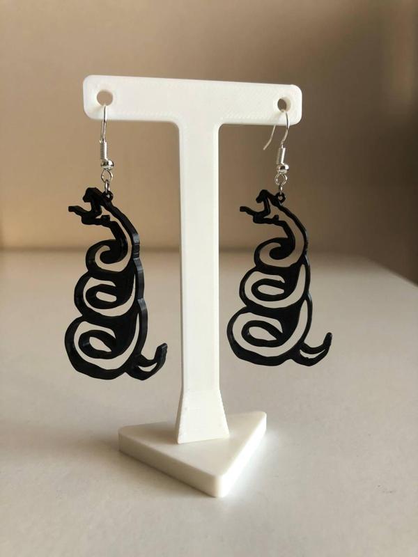 Earrings pendant Snake Metallica
