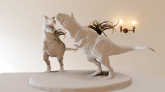 Carnotaurus dinosaurs planter pot flower vase stl