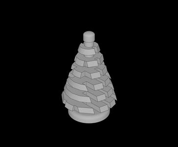 Lego Compatible (2435.dat) Plant Tree Pyramidal  3 x  3 x  4