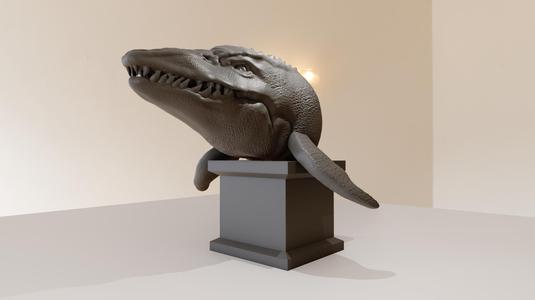 Mosasaurs dinosaur head bust stl