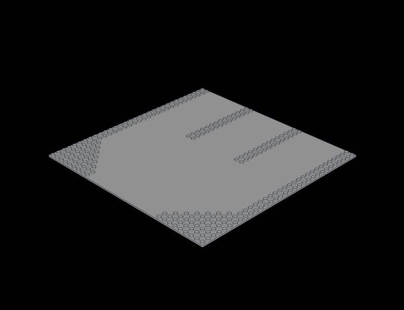 Lego Compatible (6100.dat) Baseplate 32 x 32 Road 9-Stud 3-Lane