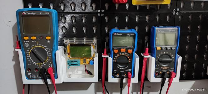 Multimeter Holder for PegBoard (Remix)