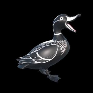 Duck Standing with Open Beak 3D Relief Model – CA0051