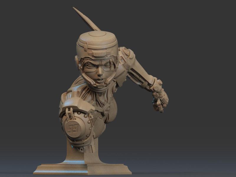 Alita Bust 3D Print