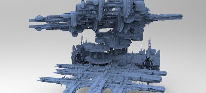 Sci-Fi City dystopia base 4